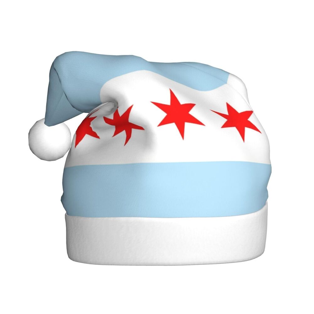 2320 Chicago City Flag Christmas Hat, Xmas Holiday Hat, Christmas New Year